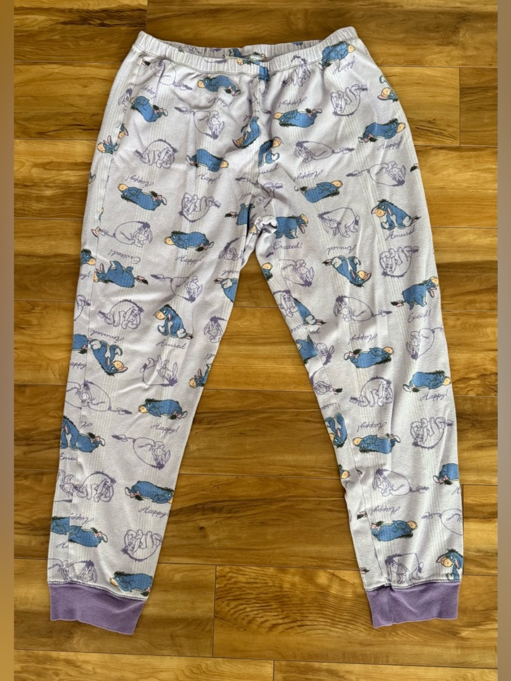 Disney Lavender Eeyore Women's Pajama Pants with Blue Character Print
